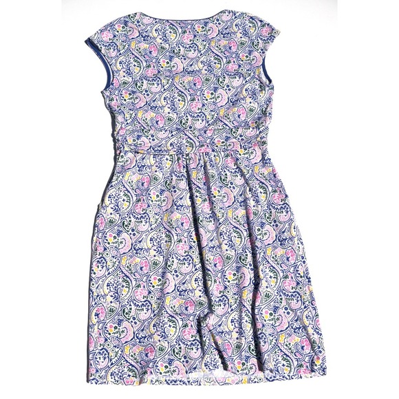 Boden Blue Paisley Print Dress Size 10P Modal Cotton Boho Floral Pockets - Picture 5 of 6